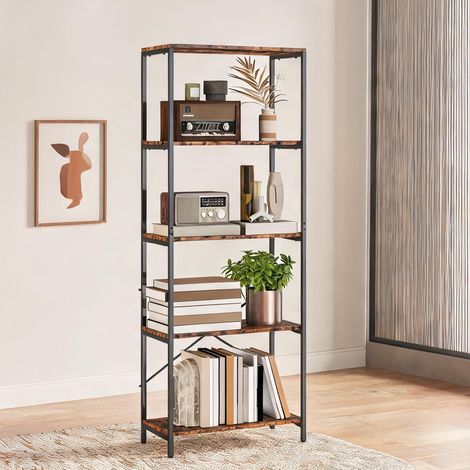 Bibliothèque rustikal-Braun en metall 79 x 35 x 161 cm (1/5)