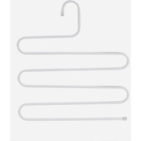 (14,17 x 14,17 pouces, lot de 2, blanc) S-Type en acier inoxydable vêtements pantalons cintres placard rangement organisateur pour pantalons jeans écharpe à suspendre (1/4)