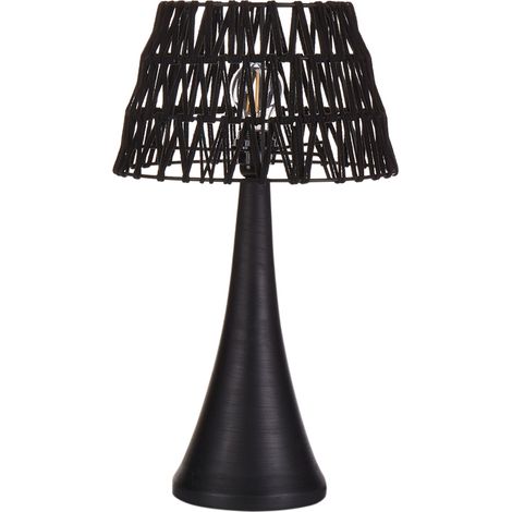 Tischlampe PELLEJAS Mango Holz Schwarz