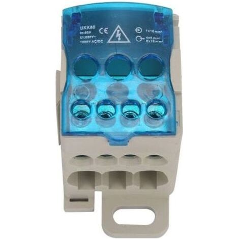 Boîte De Jonction,80A Bornier Electrique, Répartiteur Electrique, Bornier rail din 16 mm², Bornier de Neutre, Boite de distribution, Pour Armoires De Distributio armoires haute tension (1/4)