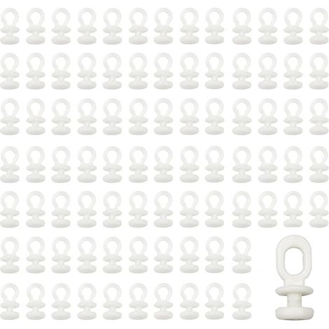 100Pcs Coulissant Crochet de Rideau Rail Glisseur,Patins à Rideaux,Gisseur Rail Rideau,Crochet de Rideau Rail Glisseur,Applicable à Rideaux pour Salle de Bain,Cuisine,Salon(Blanc) (1/5)