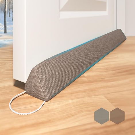 Boudin de porte pour portes et fenêtres, 90 cm, extra lourd, lavable, pour isolation du vent et du bruit, rangement facile grâce à la languette de traction, marron (1/5)