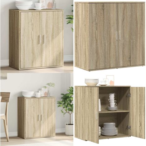 Sideboard Sonoma-Eiche 79x38x80 cm Holzwerkstoff - Holz Sideboard - Sonoma-Eiche (1/5)