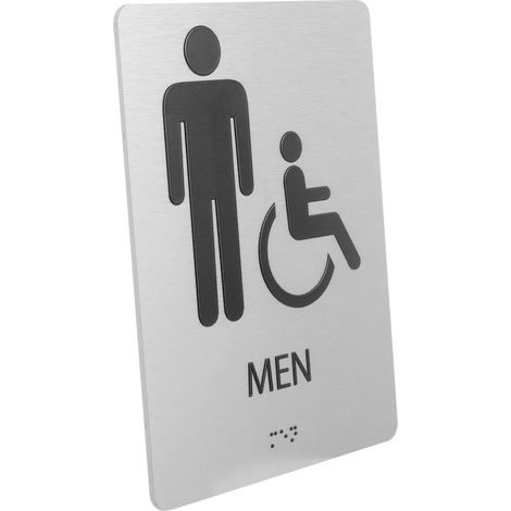 Panneau De Toilettes Braille Panneau Mixte Pour Restaurant Pour Personnes Handicapées Non Genrées (1/5)