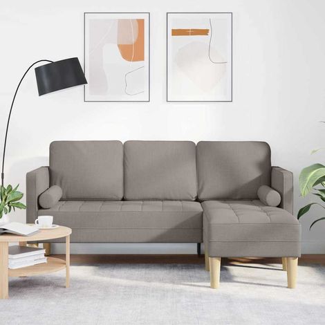 Sofa Set mit Kissen Taupe Polyester