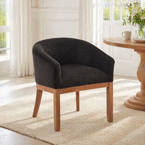 Sedia poltrona imbottita in ciniglia legno 24,8'' OKMYHOME (1/5)