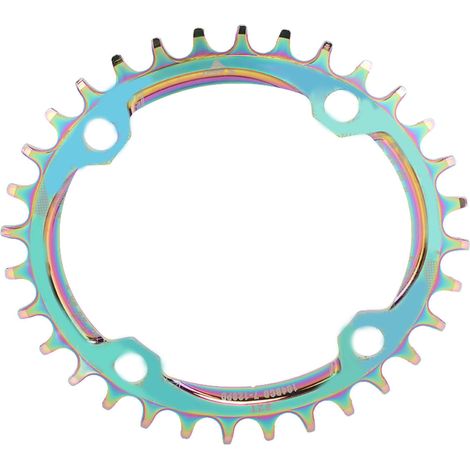 32-Zahn-Kettenblatt aus Aluminiumlegierung für Mountainbikes, Singlespeed, oval, mit positiven und negativen Zähnen. (1/5)