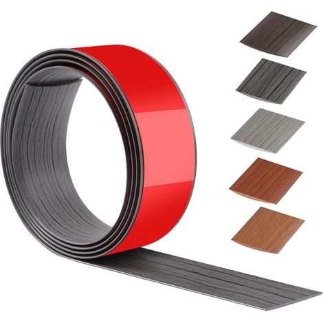200 cm x 5 cm Adhesive Door Threshold Bar, PVC Adhesive Threshold Transition Bars for Kitchen, Living Room, for Joining Recesses in Floors, Tiles or Carpets (Dark Grey) (1/5)