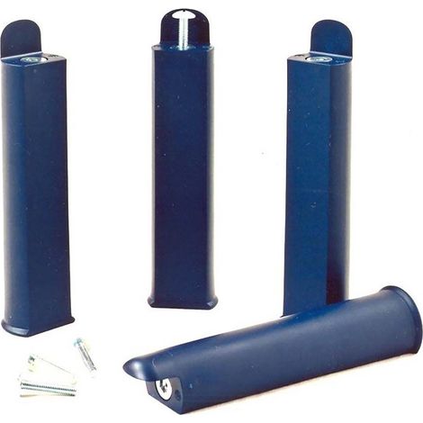PLAST - Jeu de 4 pieds 22 cm bleus pour cadre à lattes