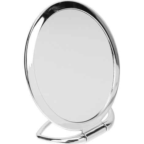 Miroir Plastique Maquillage ou Grossissement de Face Double Pliable en 3X, Base Stable Verre et Abs, Design Moderne pour Maquillage de Bureau Voyage (1/5)