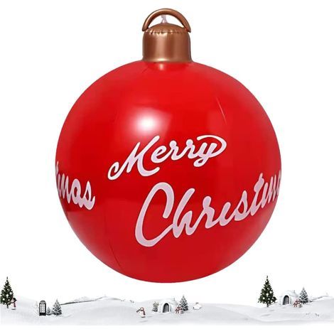 Boule de Noel Geante 60cm, Boule Transparente, Boule Gonflable Géante de Noël Boules de Noël, Boule Décorée Gonflable de Noël en Plein Air, Ornements de Noël en PVC (B) (1/5)