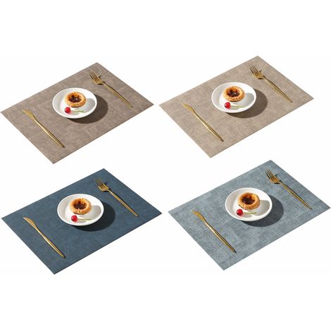 4Set de table carré en cuir Zhang Buwen-bleu+bleu foncé+brun clair+brun foncé (1/5)