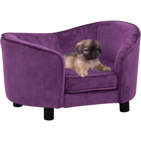 vidaXL Canapé pour chien Bordeaux 69x49x40 cm Peluche (1/5)