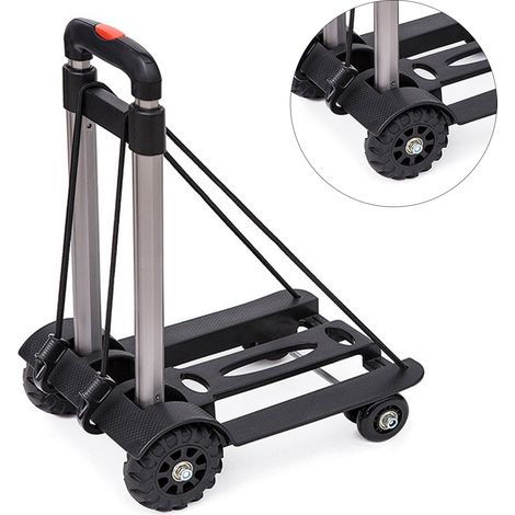 Chariot pliant à 4 roues en alliage d'aluminium, diable pliable pour faire les courses (1/5)