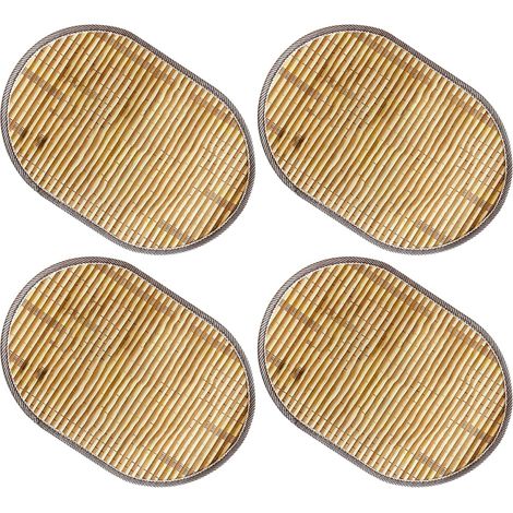 4pièces Sets de Table Bambou Tissés Isolants Antidérapants Lavables Machine pour Protection de Table et Décoration de Cuisine