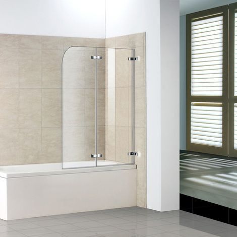 120cm Badewanne 2-tlg. Faltwand duschabtrennung (1/4)