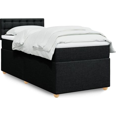 Boxspringbett mit Matratze Schwarz 100x200 cm Stoff