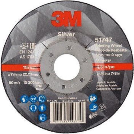 3M disco desbaste silver 3m inoxidable 115x7x22 , 0UNIDADES