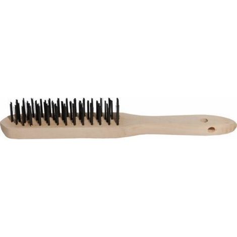 SPAZZOLA A MANO MANICO LEGNO FILI ACCIAIO TEMPERATI 5 RANGHI (18486)