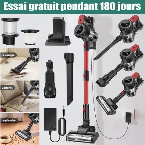 Aspirateur à bâton portable sans fil autonome 6000W vertical 6in1 40Kpa Réglable