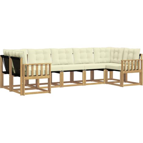 Outdoor Sofa Set with Cushion 7 pcs White and Cream vidaXL (1/5)