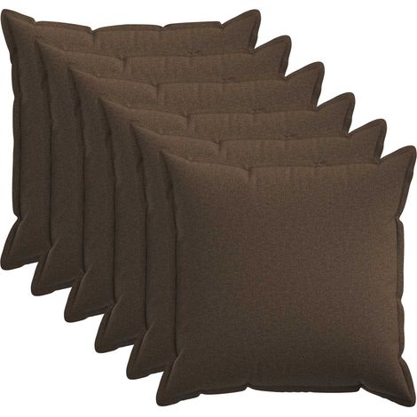 Cushion Cover 6 pcs HOUTEN Taupe 80 x 80 cm Faux Linen vidaXL