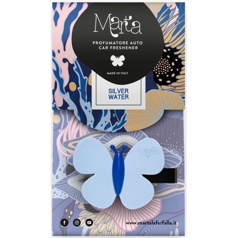 Fra-Ber Profumatore Auto ''Marta La Farfalla'' Silver Water - 24 Pz