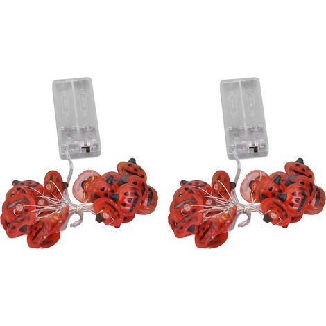 Lot de 2 guirlandes lumineuses citrouille de 2 mètres, 20 lumières, étanches, portables, en plastique, sans prise, pour la décoration d'Halloween (1/5)