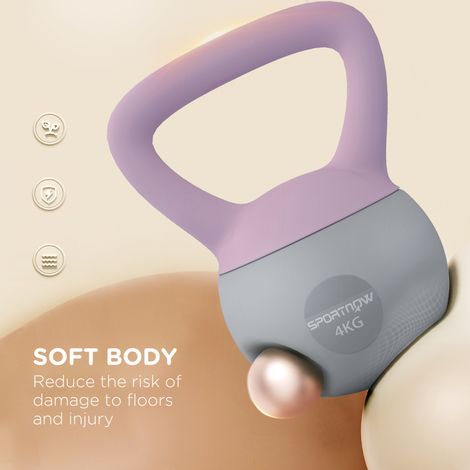 FLITI 4kg Kettle in Plastic and Metallic Sand, Non-Slip Handle, Purple and Grey (1/5)