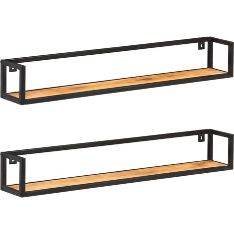 Wandregale 2 Stk. 120 cm Massivholz Akazie vidaXL
