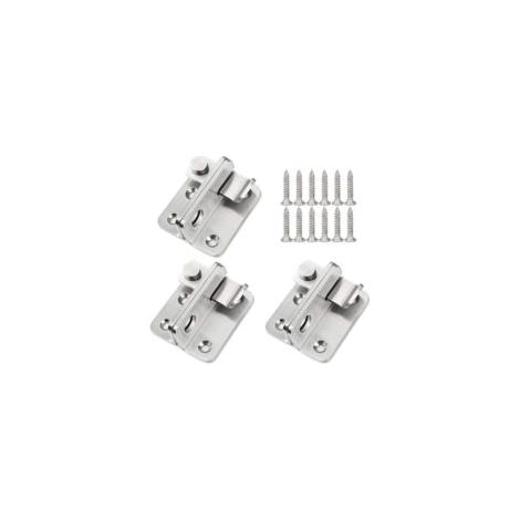 Ensemble de 3 verrous de porte, verrou de porte, verrou de cadenas de porte, levier de verrou de porte, verrou antivol en acier inoxydable avec vis, convient à diverses portes, type à ouverture à gau 