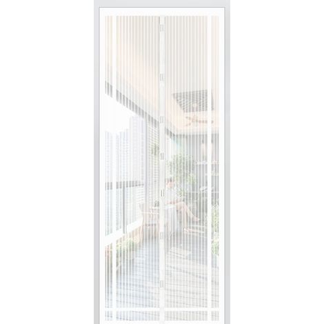Sekey Moustiquaire Magnétique pour Porte-Fenêtre sans Perçage, Rideau Anti-Insectes Découpable, 220 x 130cm, Blanc (1/5)