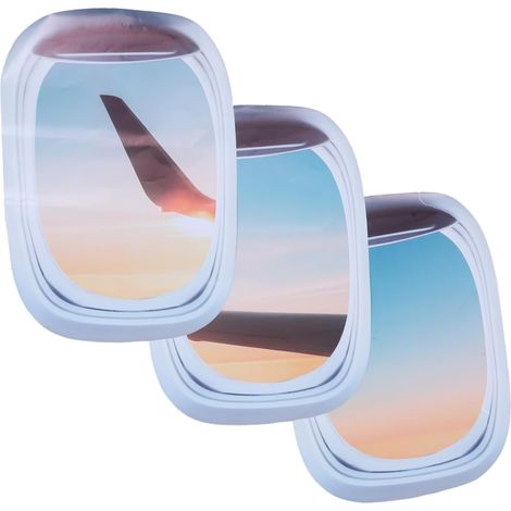 Autocollants Muraux 3d Avion Fenêtre en Pvc, Décoratifs et Amovibles, pour Chambre D'garçon et Filles Bureau, Améliore la Qualité de Vie (1/5)