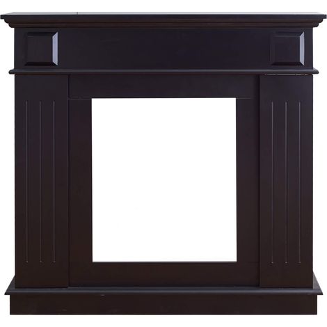 Rebecca Mobili Marco Chiminea Decorativa Madera Negro Retro 100x109x26