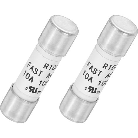 Fast Fuse FF Ceramic DC 1000V 10A, 2pcs Fuse Tube Cartridge Cutoff Fast Protection Current Limit Protection (1/5)