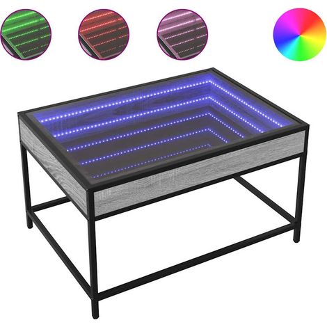 Maison Exclusive - Mesa de centro con Infinity LED gris Sonoma 70