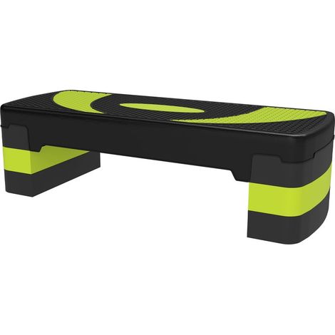 Stepper fitness aérobic hauteur réglable surface antidérapante 80 x 31 x 20 cm noir vert (1/5)