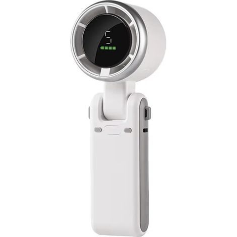 Ventilateur portable. Mini ventilateur électrique de bureau pliable à 180° pour usage extérieur — Modèle portable et pliable à haute vitesse (Gris)——Comprend des autocollants gratuits + un cordon