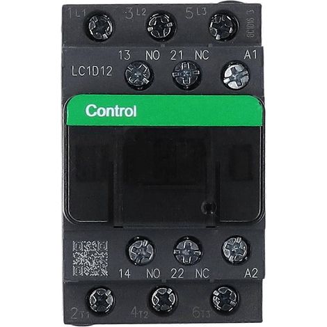 380 V 12 A Wechselstrom-Schütz LC1D, 1 Öffner, 1 Schließer, Kupferkernspule