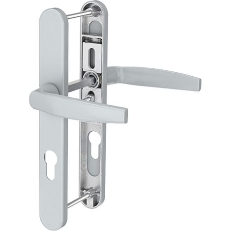 Langschildgarnitur Aluminium Schmalrahmengarnitur 92mm Silber PZ Lochung Türdrücker Drücker/Drücker 55-70mm nein (1/5)