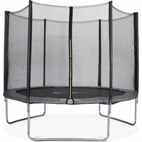 Trampoline rond Ø 305cm gris avec son filet de protection - Mars - Trampoline de jardin 3m 300 cm Qualité PRO. Normes EU