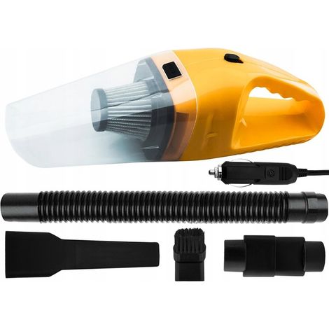 Aspirateur de voiture puissant avec filtre HEPA, 12 V, 80 W, embouts et sac inclus.