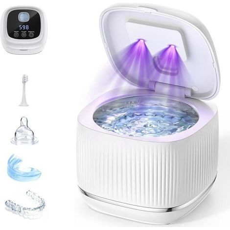 Nettoyeur ultrasons 45 kHz 200 ml – 4 modes, minuterie – Pour prothèses dentaires, bijoux (1/5)