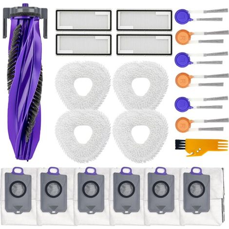 22 pièces d'accessoires pour Narwal Freo Z10 Robot Vacuum, 1 Brosse principale, 4 HEPA Filtres, 4 Chiffon, 6 Brosses Latérales, 6 Sacs de Poussière, 1 Outil de Nettoyage (1/5)