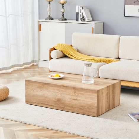 Couchtisch mit Holzmaserung 90x50x30 cm aus MDF OKMYHOME (1/5)
