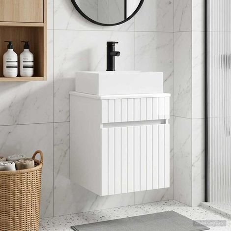 vidaXL Mobile Lavabo da Parete Bianco Lucido 39 x 41 x 62,5 cm