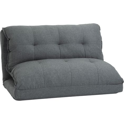 Fauteuil inclinable convertible gris lin, 13 positions réglables, matelas d'appoint pour salon, chauffeuse paresseuse.