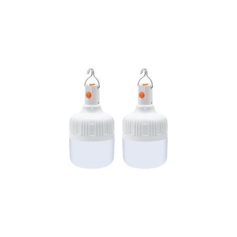 2-teiliges LED-Campinglaternen-Set, leistungsstarke 500 Lumen USB-wiederaufladbare Campinglampe, Outdoor-Leuchte, 3 Helligkeitsstufen, tragbare wasserdichte Zeltleuchte für Camping, Angeln, Wandern, G (1/4)