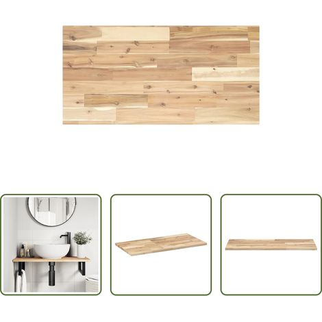 vidaXL Bois d'acacia -  Dessus de meuble de salle de bain non traité bois d'acacia (1/5)