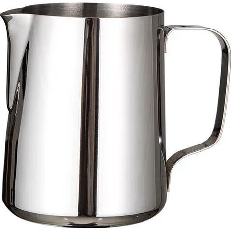 Milchaufschäumkännchen, Milchaufschäumkännchen aus Edelstahl 304, 350 ml Dampfkännchen, Dampfkännchen für Kaffee, Cappuccino, Barista, Milchkännchen mit Dekorationsstift, Silber 350 ml